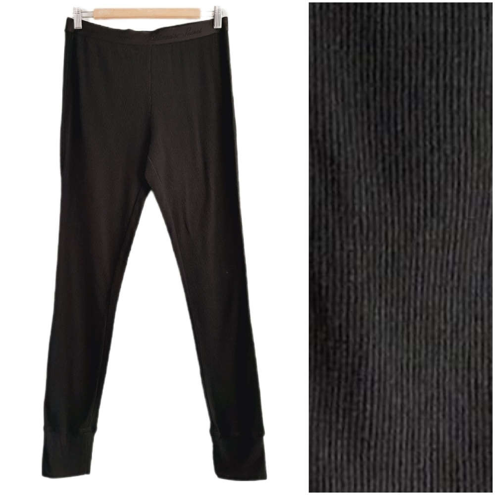 🍒 VICTORIA'S SECRET Soft Waffle Knit Leggings Black Sz M